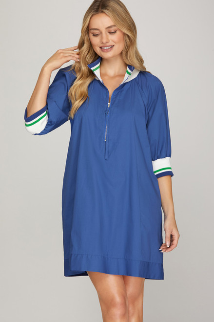 Half Zip Mini Dress