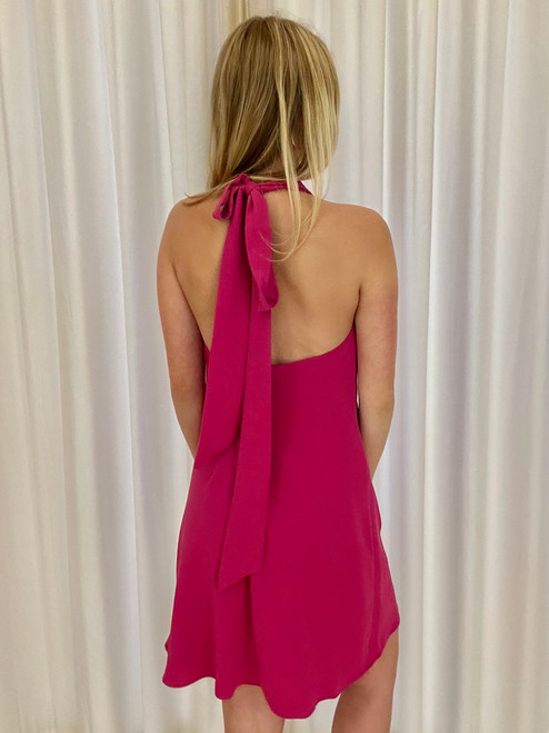 Fuchsia Suzu Halter Dress