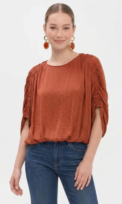 Shirred Bat Sleeve Blouse - Sienna