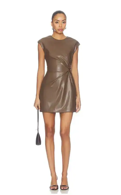 Chiara Coco Leather Mini Dress