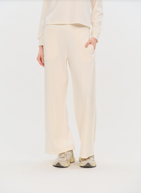 Scuba Wide Leg Pant Cream