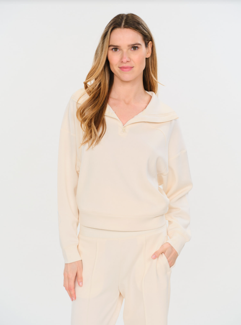 Scuba 1/4 Zip Up Cream