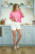 White Denim with Rainbow Stitch Shorts