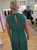 Satin Pleated Midi Dress/Green