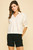 Balloon Sleeve V-Neck Blouse Top/Off White