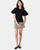 Black Ribbed Allie Short Sleeve Sweater