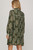 Long Sleeve  Paisley Print Mini Dress/Olive