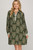 Long Sleeve  Paisley Print Mini Dress/Olive