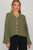 Olive Long Sleeve Collared Ribbed Sweater