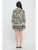 Olive Scroll Print Long Sleeve Dress