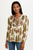 Ivory Print Embroidered Yoke Peasant Blouse