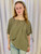 Olive Tie Sleeve Top