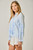 Baby Blue Embroidered Tie Front Blouse