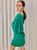 Green Satin One Shoulder Dress