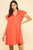 Coral Ruffle Detail Mini Dress