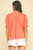 Orange Tucked Detail Button Down Blouse