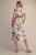Floral Cowl Neck Tie Waist Midi Dress