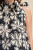 Black Floral Print Tie Neck Sleeveless Top