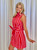 Pink Stripe Tie Waist Mini Dress
