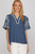Short Embroidered Puff Sleeve Top