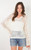 White Mesh Basket Long Sleeve Sweater