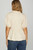 Ecru Short Sleeve Ruffled Neck Top