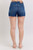 High Cross Waist Denim Shorts
