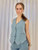 Denim Blue Linen Button Front Vest