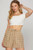 Taupe Striped Short Pants with Pockets