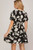 Black Drop Shoulder Smocked Tiered Dress