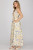 Cream Shells Print S/L Tiered Maxi Dress
