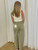 High Rise Wide Leg Patch Pocket & Tie Pant