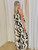 Navy Blue/Gold Leaf Print Top with Back Buttons