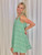 Green/White Sleeveless Tunic Dress with Pockets