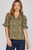 Olive Floral Ruffle Top