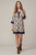 Navy Print Half Sleeve Dress
