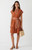 Contrast Piping SS Mini Dress - Rust
