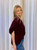 Short Sleeve Pintuck Blouse - Merlot