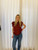 Wine Ruffled Satin V-Neck Blouse