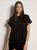 Sequin Cuff Sleeve Black Top