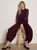 Burgundy Lace Arm Sweater