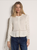 Cream Pointelle Peplum Cardigan