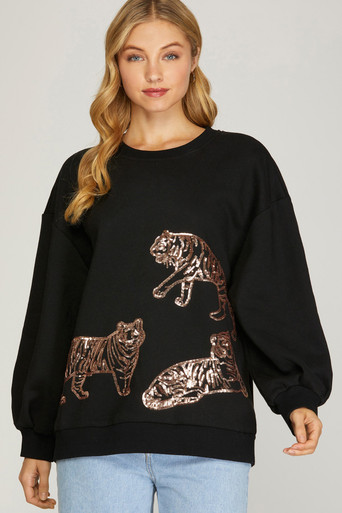 Tiger Sweatshirt Tiger Crewneck Tiger Shirt Animal Print 