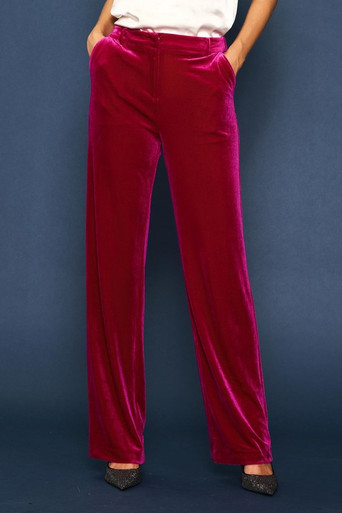 Buy Wardrobe by Westside Burgundy Velvet Trousers for Online @ Tata CLiQ