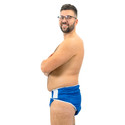 Adjustable Swim Diaper on male model, side-view.