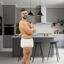 Waterproof Silence Pant on male model, side-view.