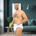 Premium Incontinence Briefs on male model, side-view.