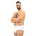 BeDry Night Briefs on male model, side-view.