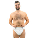 Harmony Cloth Diaper on male model, front-view.