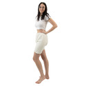 Rubber bloomers side-view on female model.